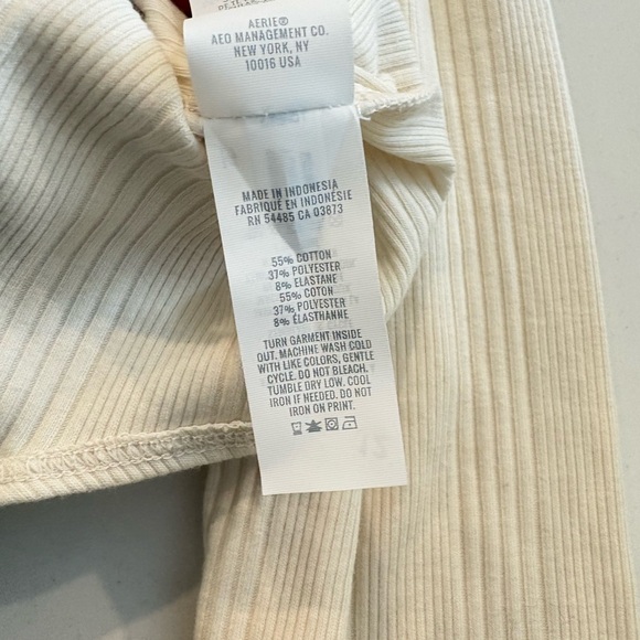 NWT Aerie Ribbed Cream Long sleeve Bodysuit Size Small Body Contouring - Picture 6 of 7